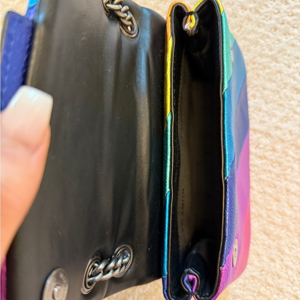 Kurt Geiger Multicolor Rainbow Crossbody Bag with Chain Strap Purse Colorful - Picture 7 of 10